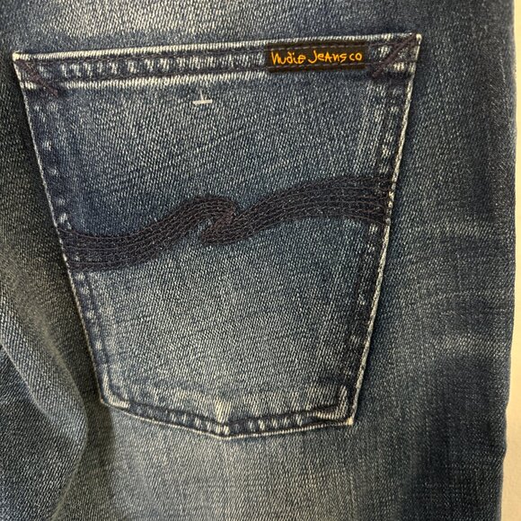 NWT NUDIE Jeans Co Blue Denim Organic Cotton Straight Slim W32 L34 - Picture 4 of 7